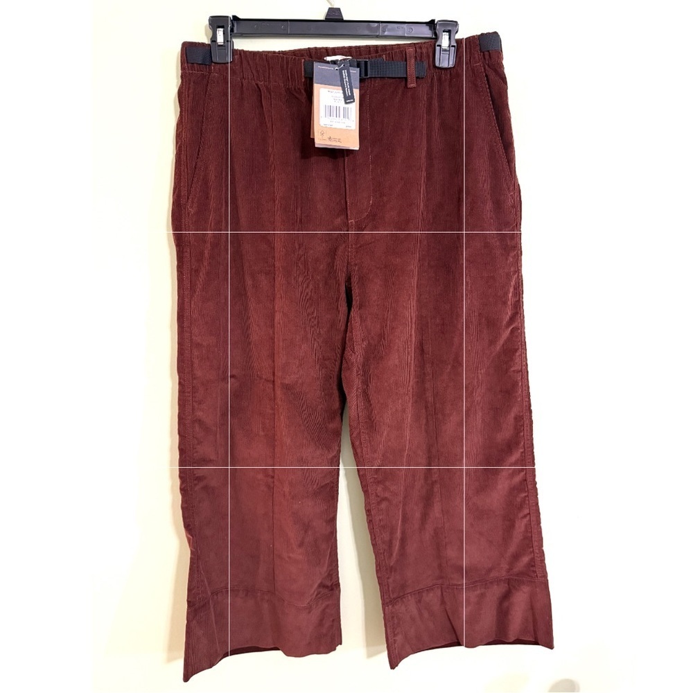 NEW North Face women corduroy, easy‎ pants, dark oak size XL wide leg cropped